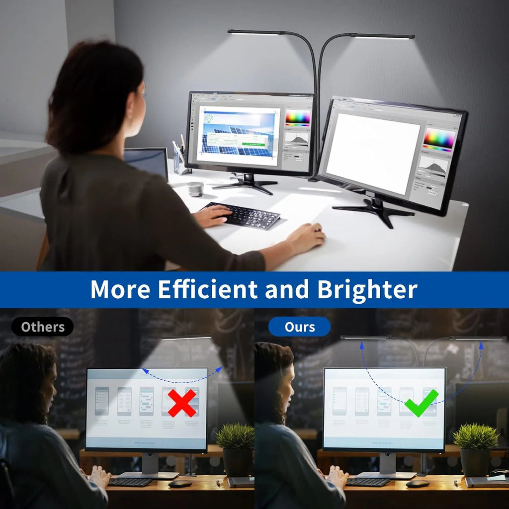 KEBINCPLED USB Clamp Desk Lamp Dimmable Rotatable LED Light Clamp Desk Lamp Richie's