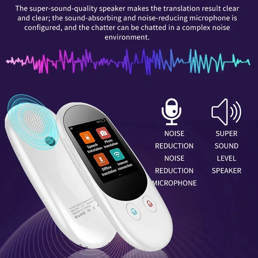 F1 Smart Voice Translator – 126 Languages, Offline & Wi-Fi Voice Translator Device Richie's