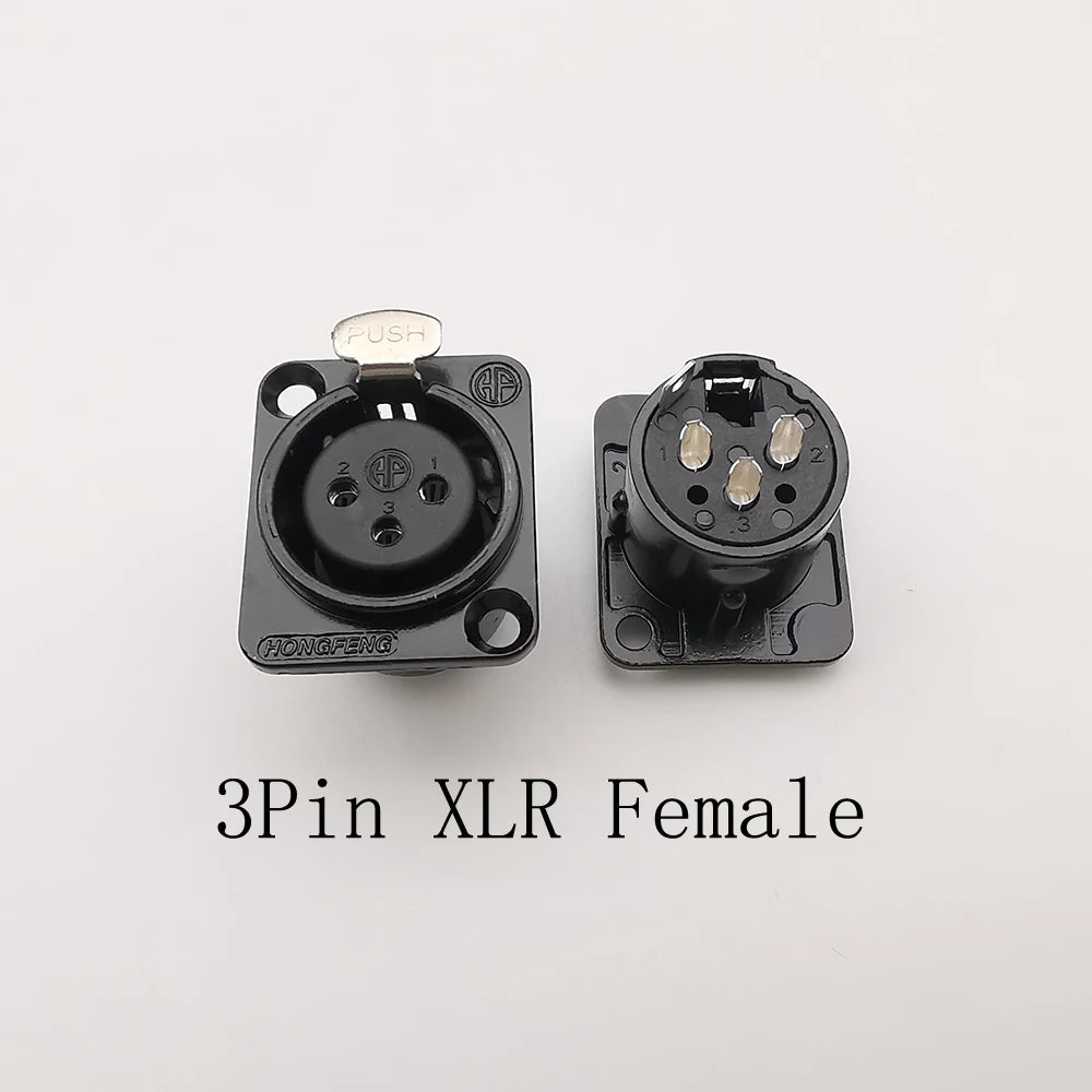 10Pcs 3-Pin XLR Male Female Connectors Black Metal Solder XLR Audio Connector Richie's