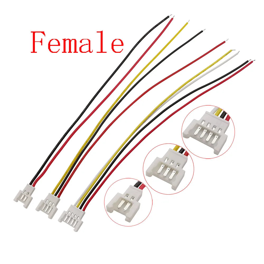 MX 2.0mm 2/3/4 Pin Male Female Wire Connector 26AWG Cable Wire Connector Richie's Female 3Pin 20Pcs