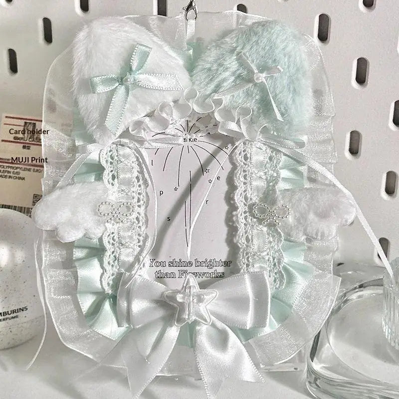 Sweet Plush Lace Photocard Holder with Bowknot Pendant Photocard Holder Richie's A2