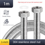 304 Stainless Steel Bellows Hose DN25 1 Inch High-Pressure Water Pipe Plumbing Bellows Hose Richie's 1M