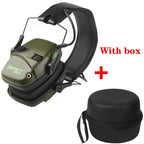 Tactical Electronic Earmuff Sound Amplification Hunting Headset Electronic Shooting Earmuff Richie's Green with box