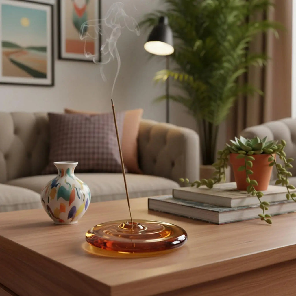 Glass Incense Holder – Aesthetic Incense Stick Burner Desk Décor Incense Holder Richie's