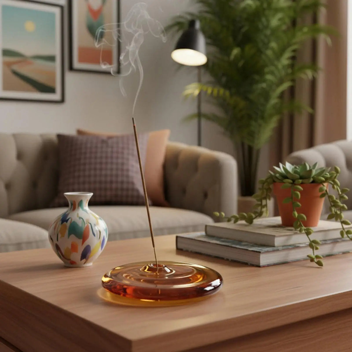 Glass Incense Holder – Aesthetic Incense Stick Burner Desk Décor Incense Holder Richie's