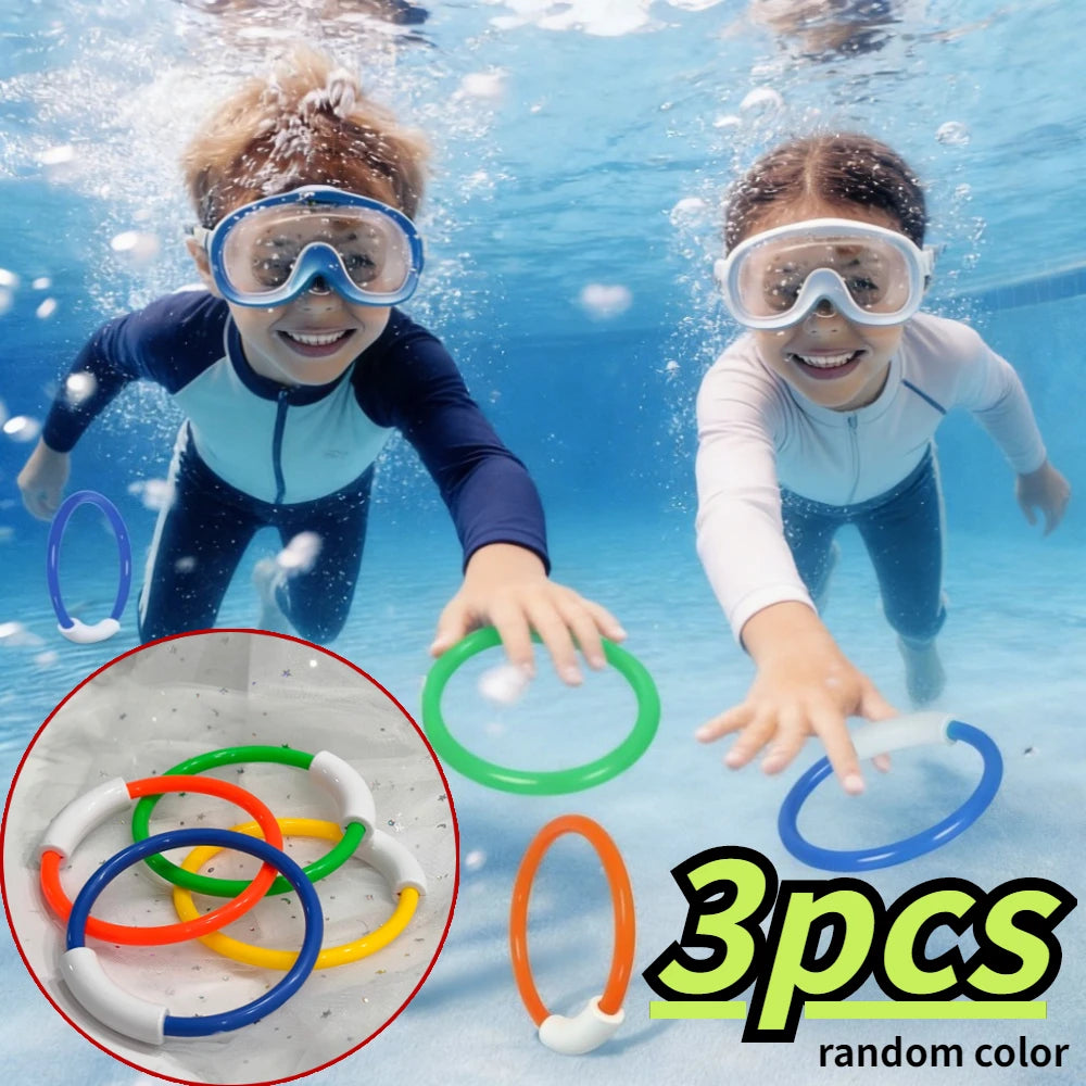 3-Piece Diving Ring Toss Set – Floating Pool Water Game Toys Pool Water Toy Set Richie's