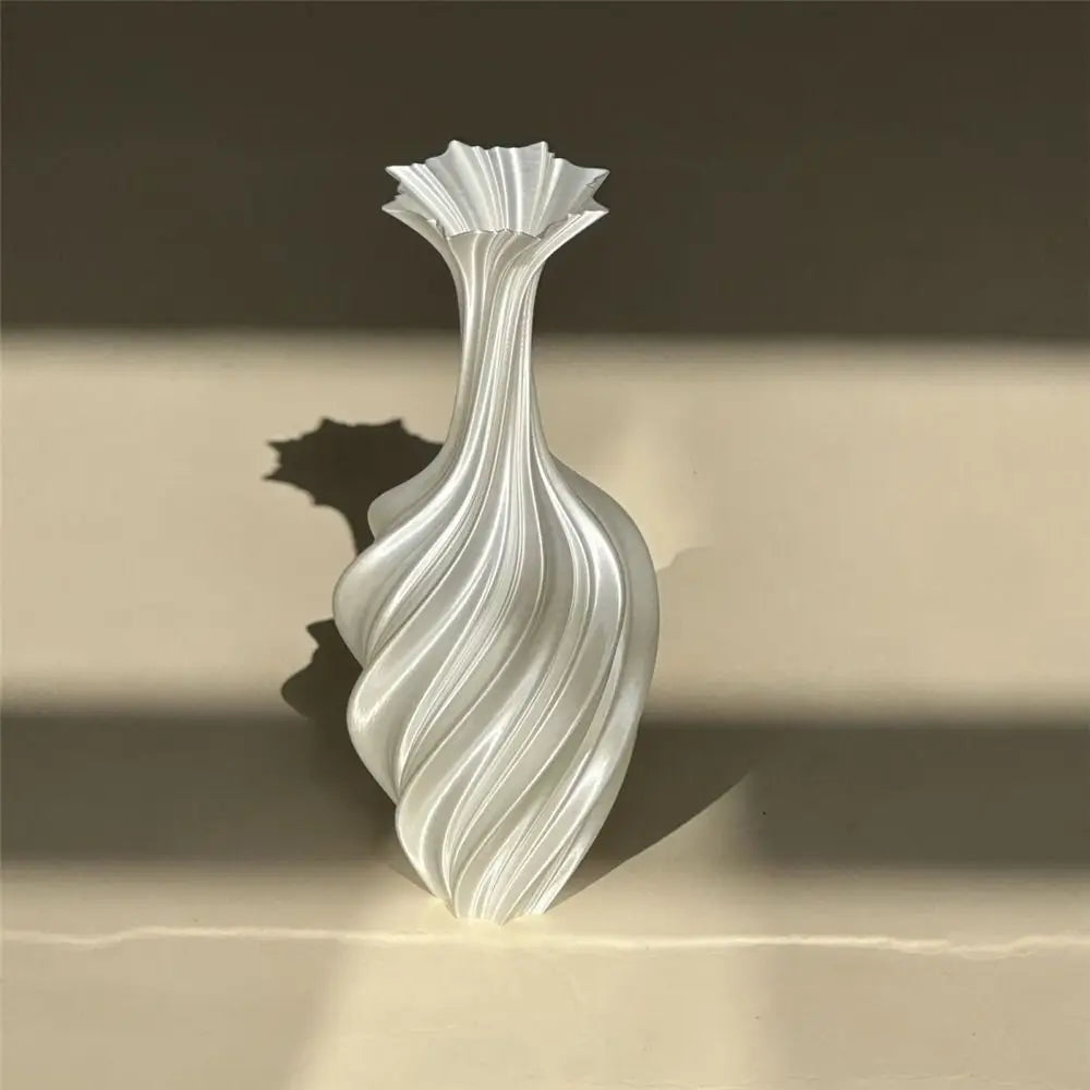 3D Printed Swirl Flower Vase | Minimalist Plastic Decor Decorative Vase Richie's