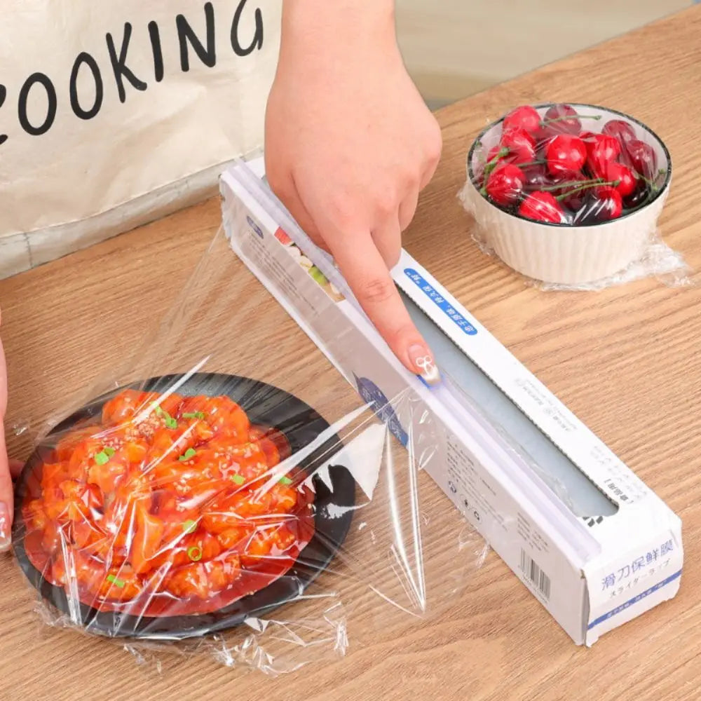 PE Sliding Cling Wrap Film 30x100m Roll with Built-In Cutter Food Cling Wrap Film Richie's