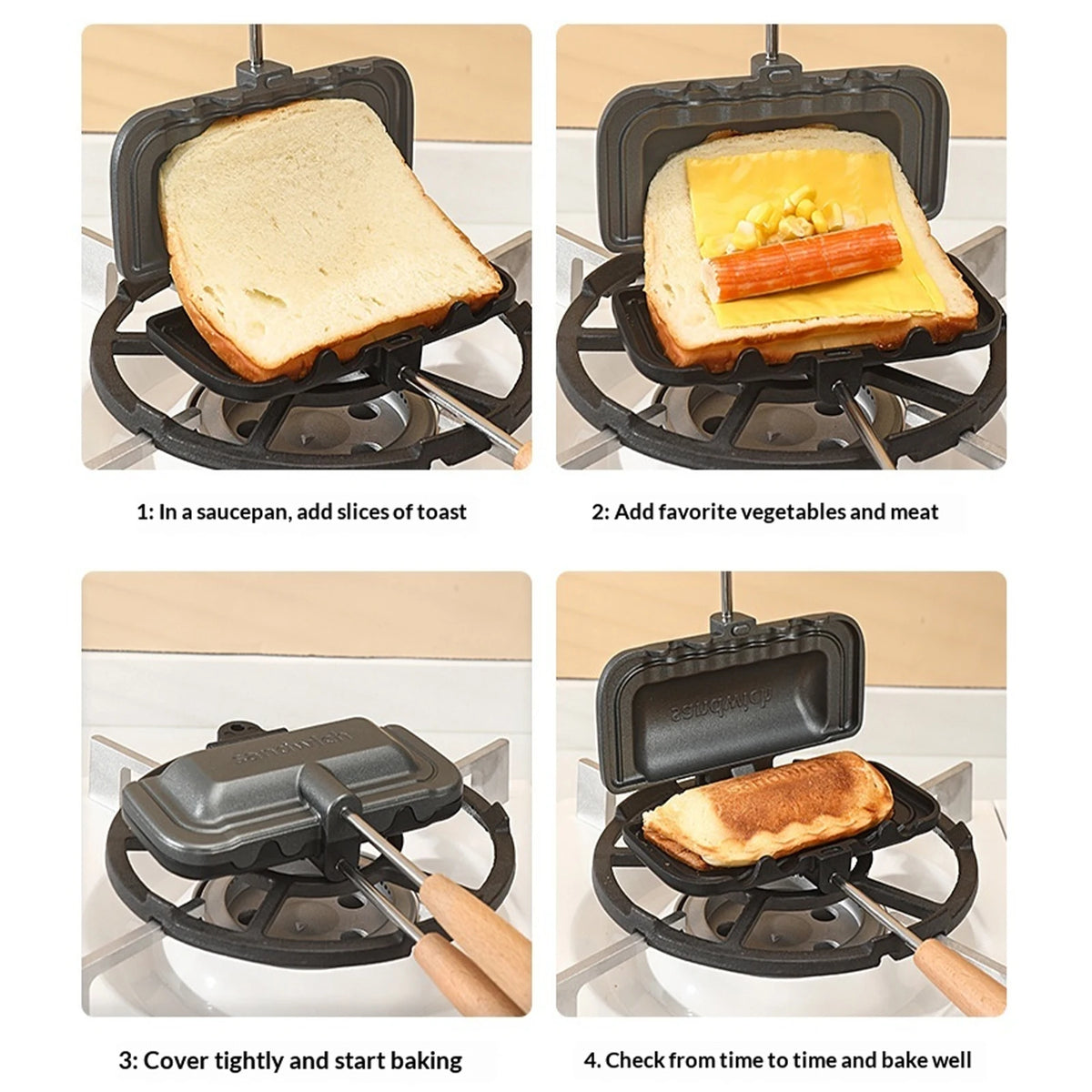 Flip Grill Pan Non-Stick Double-Sided Sandwich Maker Campfire Flip Grill Pan Richie's