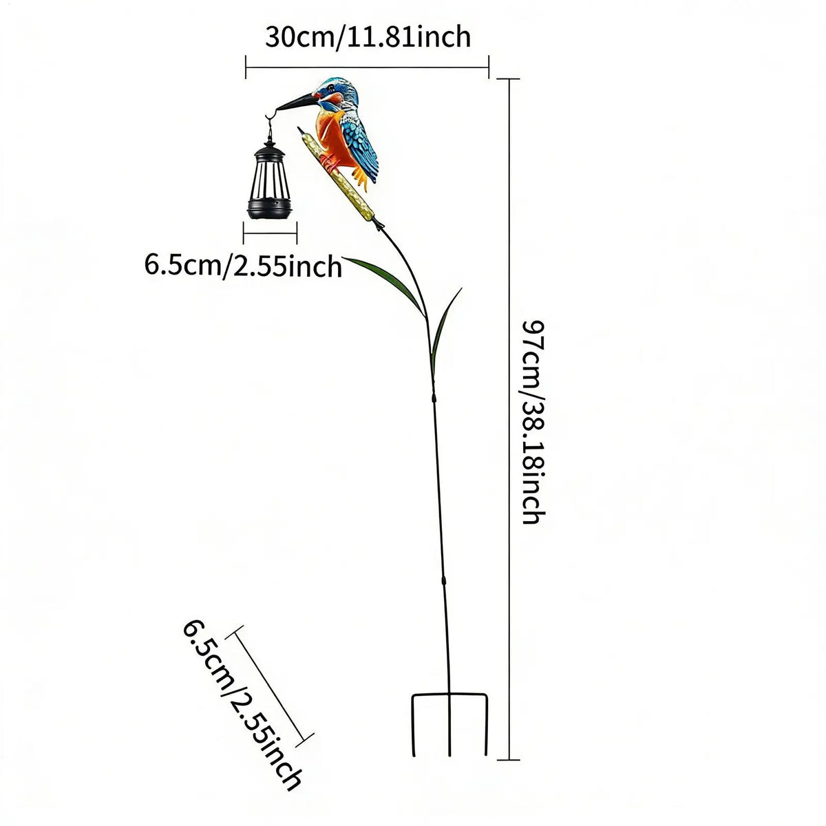 LED Solar Kingfisher Garden Statue – Waterproof Outdoor Light Solar Garden Statue Richie's