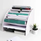 7-Tier Desktop File Organizer | White Vertical Document Rack Desktop File Organizer Richie's Default Title