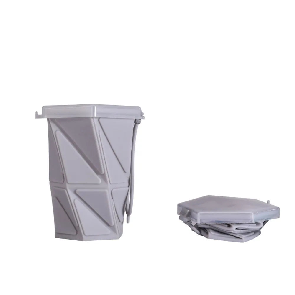 Silicone Foldable Water Cup 260ml with Lid | Collapsible Mug Collapsible Travel Cup Richie's Grey
