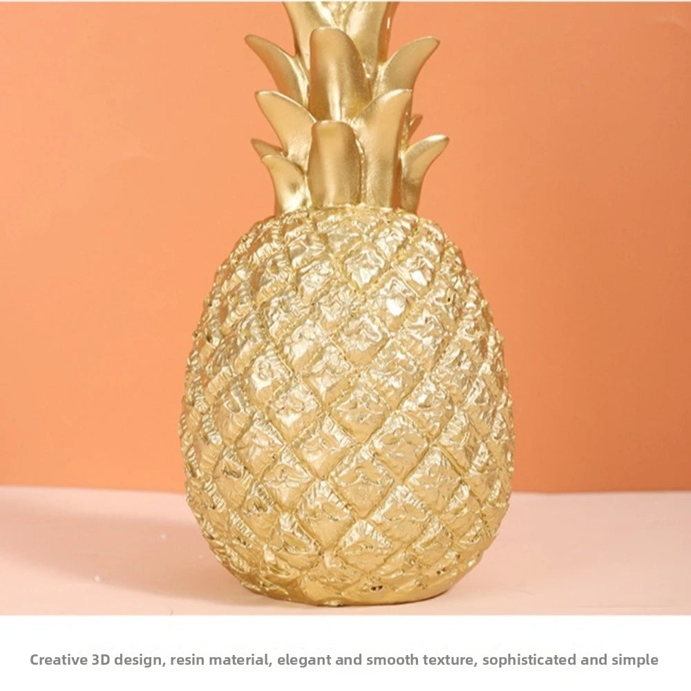 Gold Resin Pineapple Figurine – Large 9" Decorative Sculpture Decorative Figurine Richie's