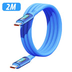 FUCHU 120W USB-C Fast Charging Cable with Digital Display | 1m/2m USB-C Charging Cable Richie's Blue-2M