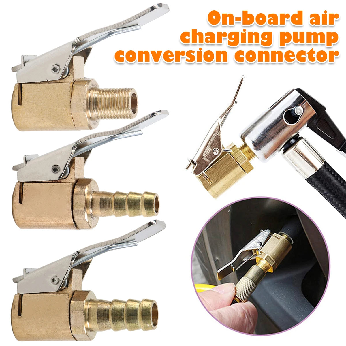 Brass Tire Inflator Valve Adapter 6mm/8mm Air Compressor Chuck Tire Inflator Adapter Richie's