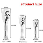 TOTNEND 72-Tooth Stubby Ratchet Set 1/4 3/8 1/2" Drive Ratchet Wrench Set Richie's