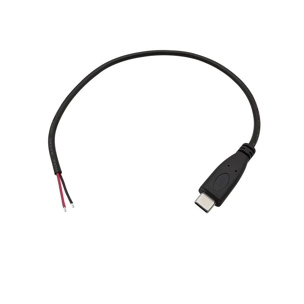 10Pcs USB-C Male to 2-Pin Bare Wire Power Cable 5V 22AWG USB Power Cable Richie's