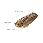 2Pcs Brass Cicada Figurines Vintage Insect Desktop Ornaments Decorative Figurine Richie's