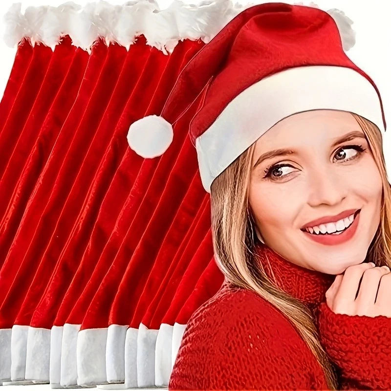 Red Santa Hats 10/20 Pack – Adult Christmas Party Set Christmas Santa Hat Set Richie's