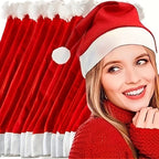 Red Santa Hats 10/20 Pack – Adult Christmas Party Set Christmas Santa Hat Set Richie's