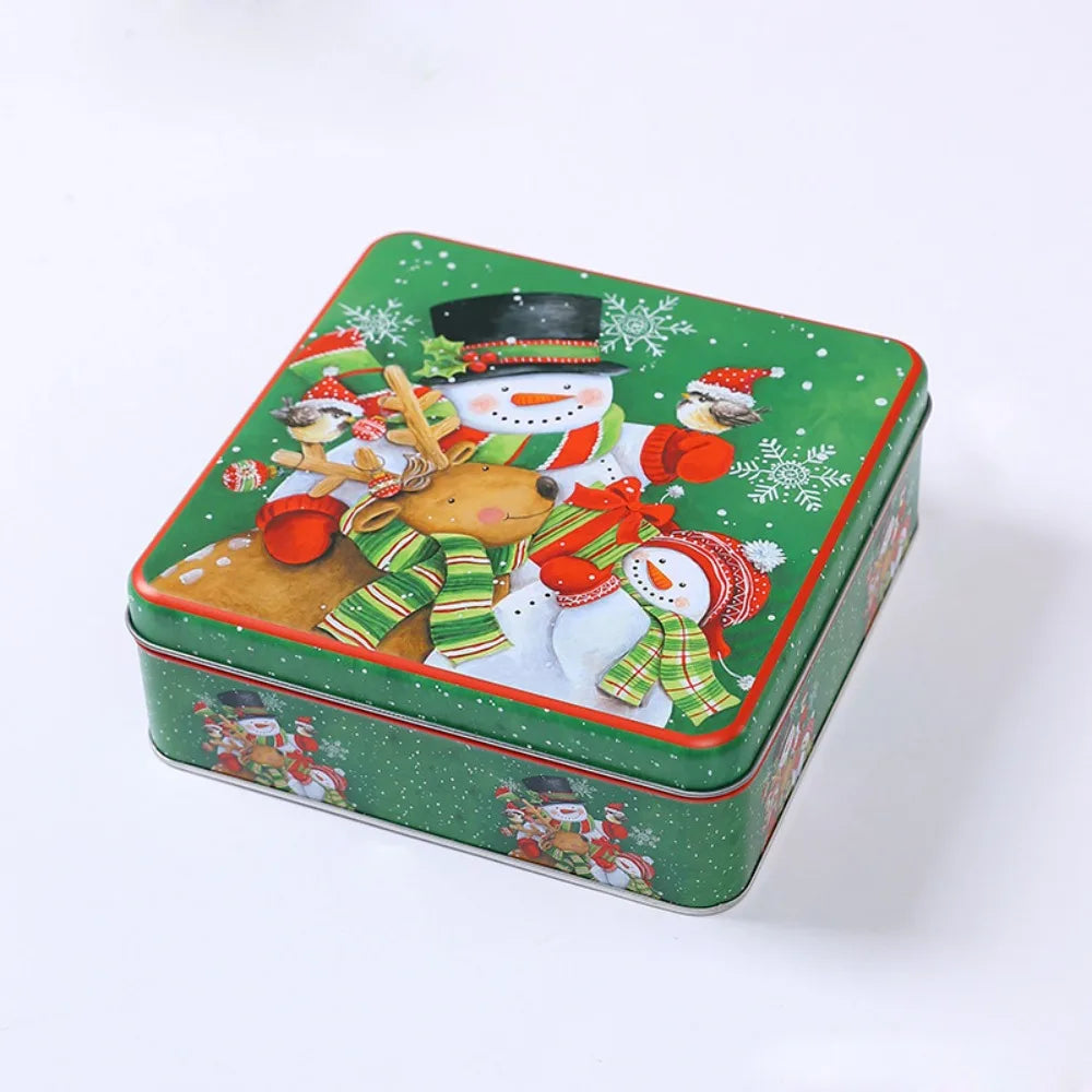 Cartoon Christmas Tinplate Candy Gift Box – Square Xmas Tin Christmas Tin Box Richie's 05