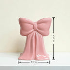 Pink Coquette Ceramic Bow Vase – Handcrafted Desk Decor Decorative Ceramic Vase Richie's Pink