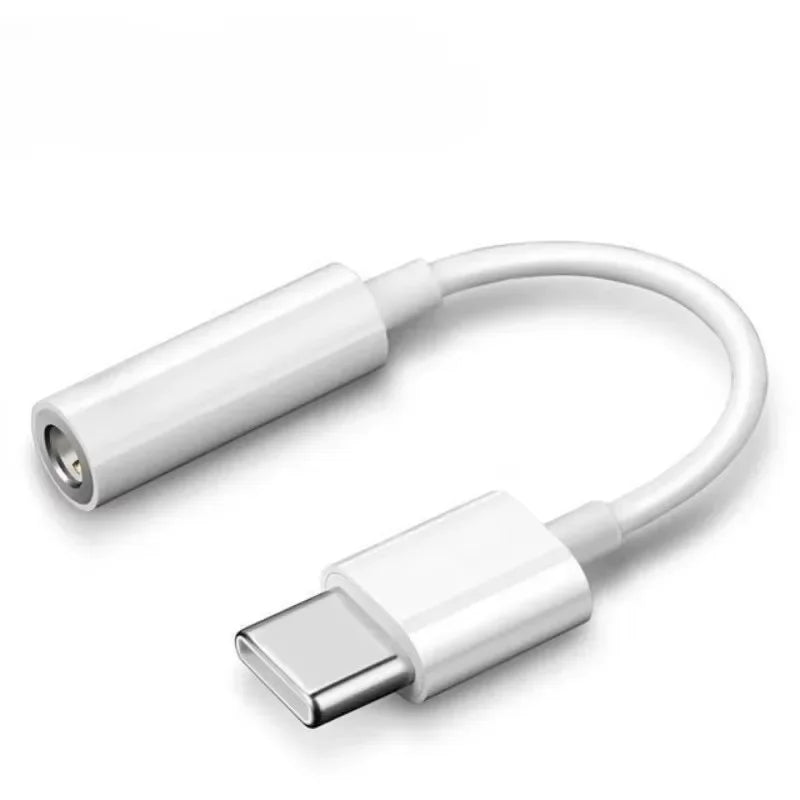 USB-C to 3.5mm Audio Adapter Dongle | Alloy AUX Converter Audio Adapter Dongle Richie's Straight Head White