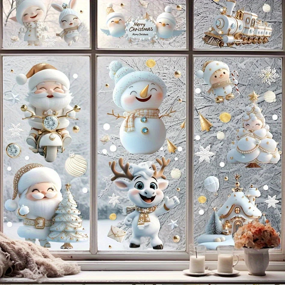 9-Sheet Reusable Christmas Window Clings – Static Cling PVC Decals Christmas Window Clings Richie's