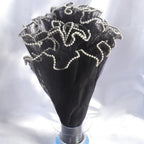 Pearl Wave Lace Mesh Flower Bouquet Wrapping 28cm x 4 Yards Bouquet Wrapping Mesh Richie's Black one size