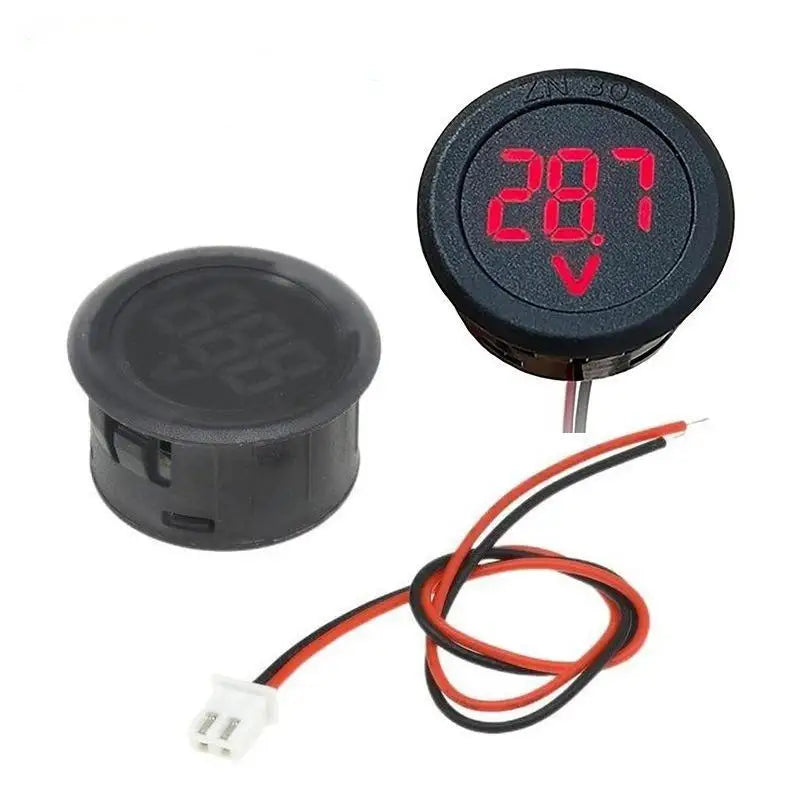 Round LED Digital Voltmeter DC 4-100V – Car Motorcycle Boat RV Digital Voltmeter Richie's Red