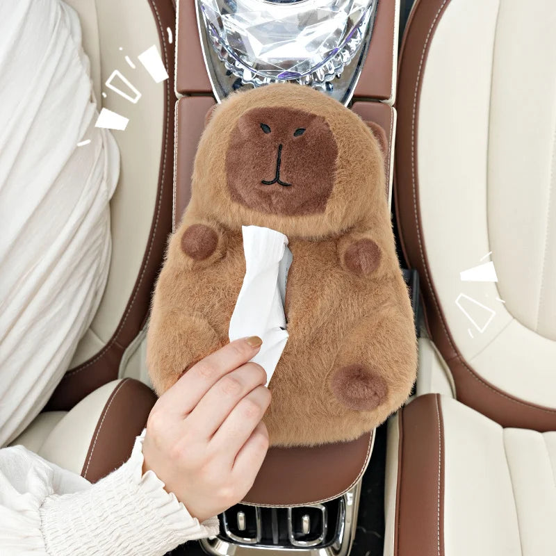Cute Capybara Plush Tissue Box Cover – Car & Desk Holder Plush Tissue Holder Richie's