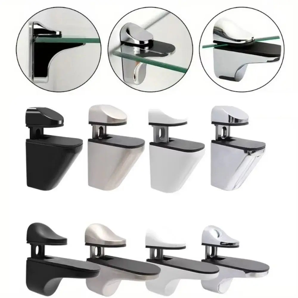 Zinc Alloy Adjustable Glass & Wood Shelf Clamp 1–22mm Wall Mount Shelf Bracket Clamp Richie's