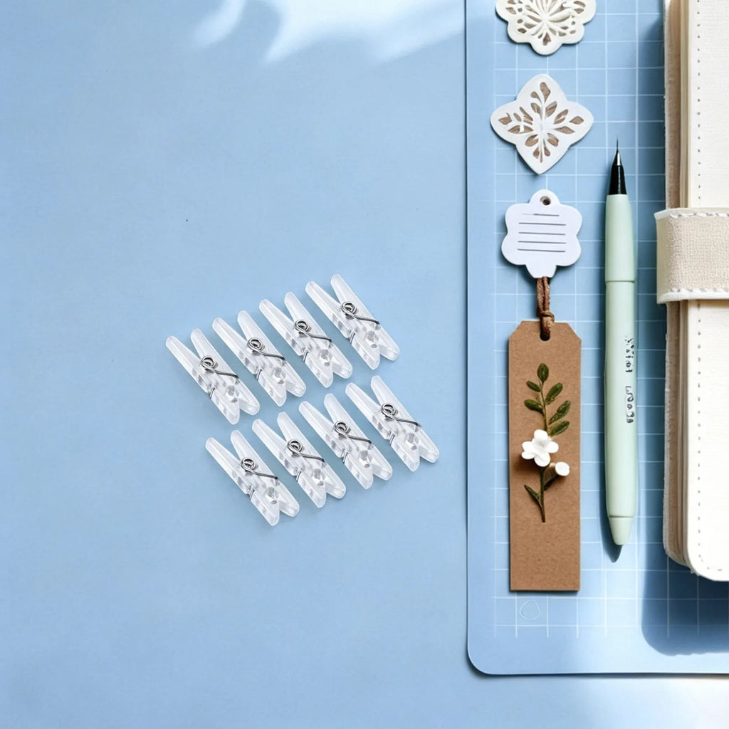100Pcs Mini Transparent Spring Clips – Photos, Bags & Clothesline Mini Spring Clips Richie's Default Title