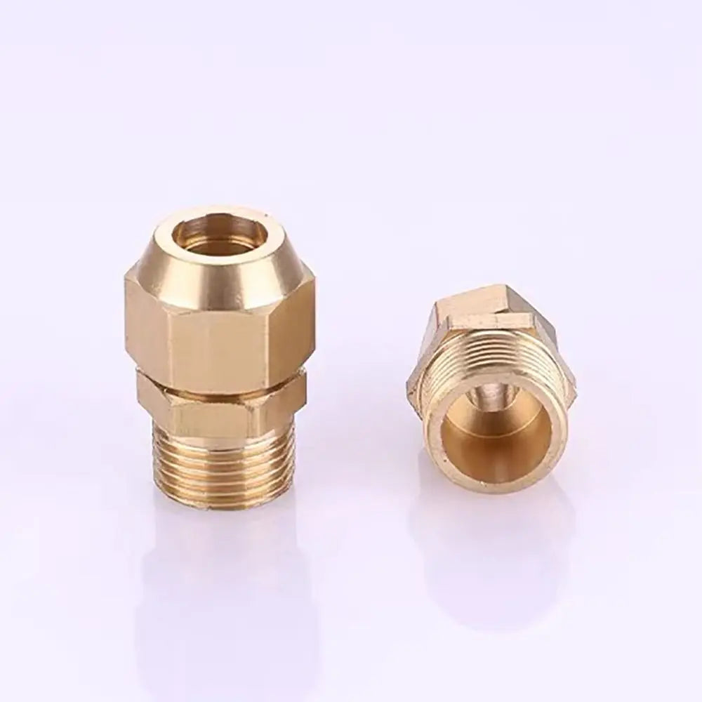 Brass Flare Adapter Hexagon Male Thread 1/4" 3/8" 1/2" Connector Brass Pipe Fitting Richie's