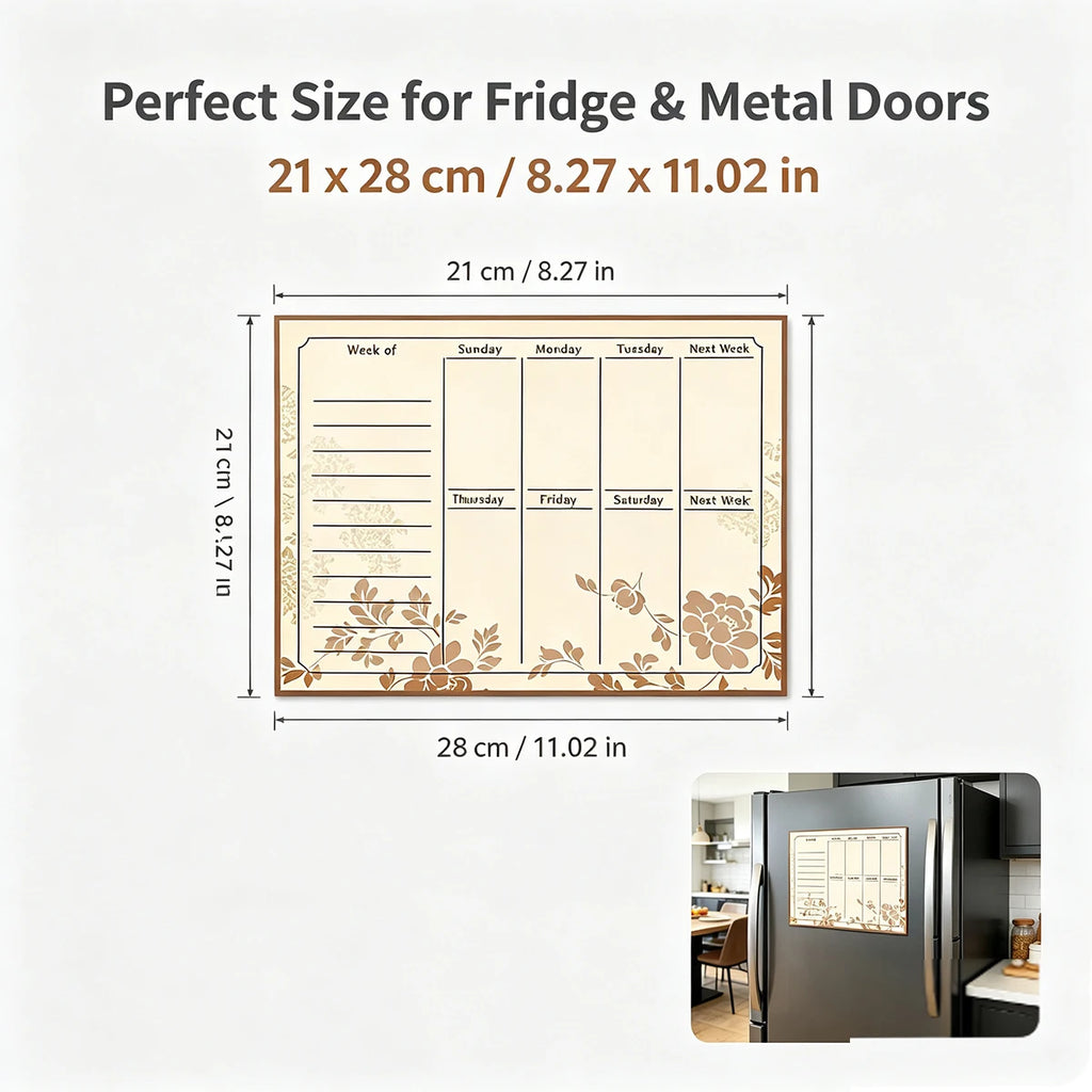 Vintage Floral Fridge Calendar | Reusable Dry-Erase Board Magnetic Fridge Calendar Richie's