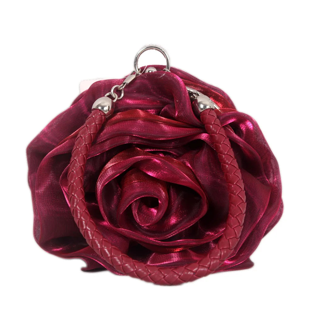 Vintage Floral Rose Evening Clutch Bag | Bridal Wedding Purse Evening Clutch Bag Richie's maroon