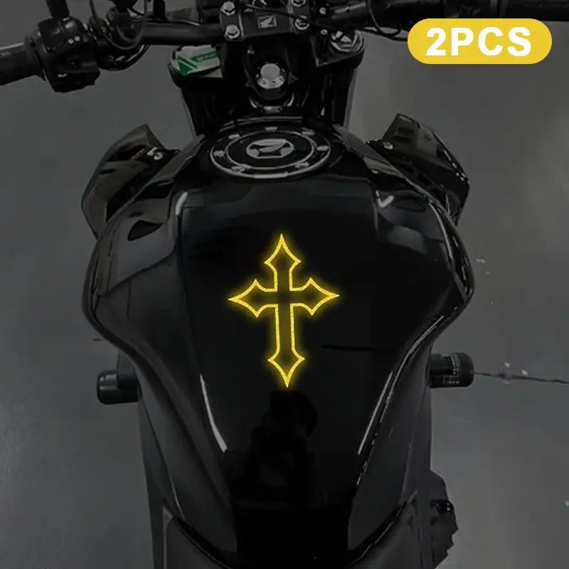 2Pcs Reflective Cross Stickers – Waterproof Night Visibility Decals Reflective Decal Stickers Richie's A4
