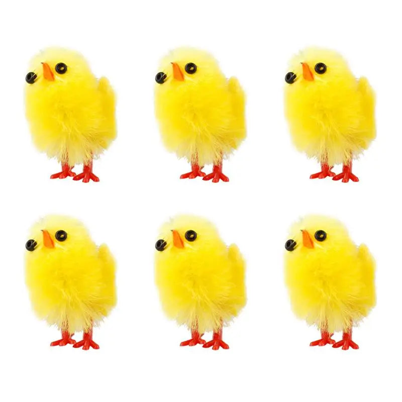 6-Pack Miniature Easter Chick Figurines Yellow Plastic Décor Easter Figurine Set Richie's 6pcs