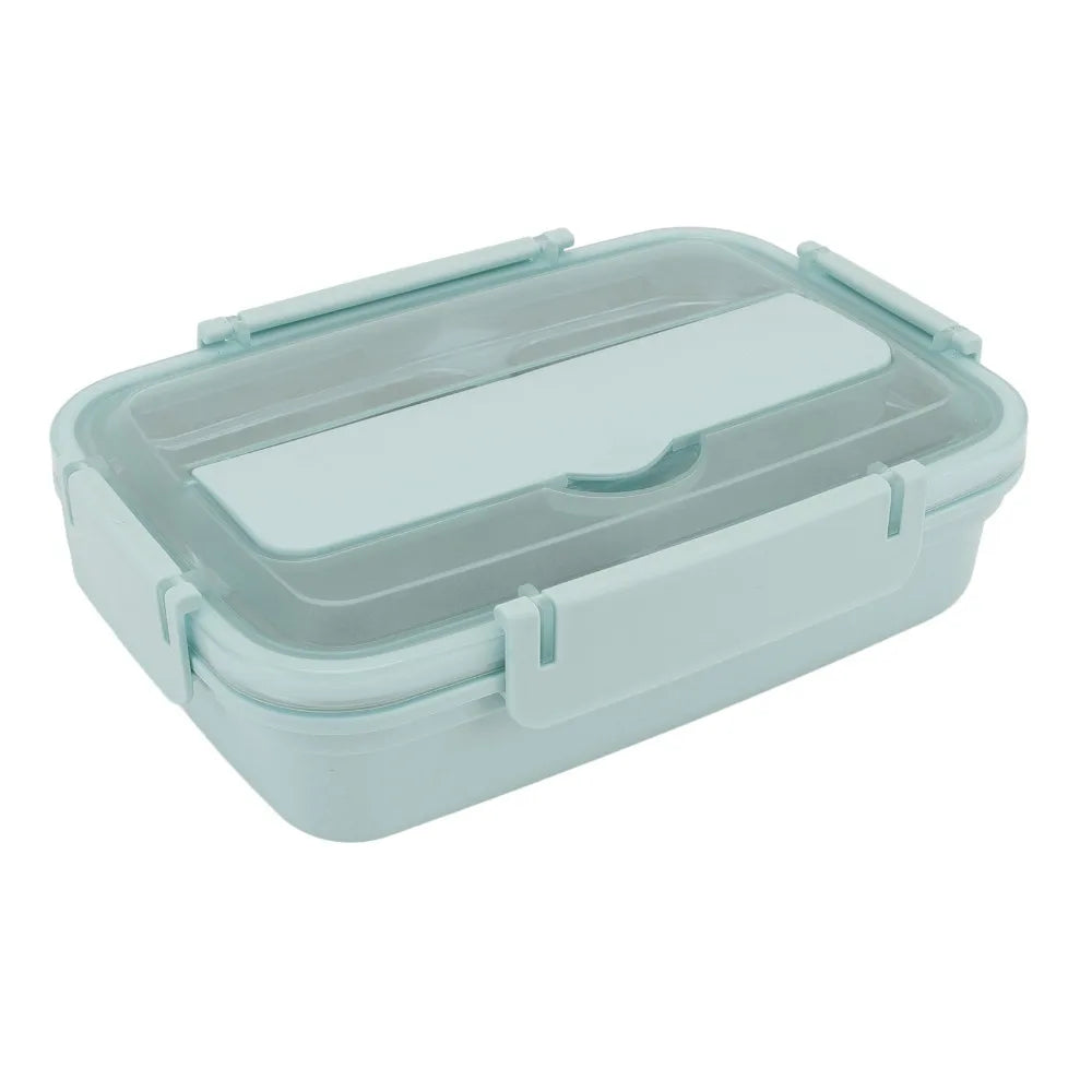 304 Stainless Steel 3-Compartment Lunch Box 1.8L Leakproof Stainless Steel Lunch Box Richie's Blue