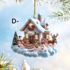 Acrylic Snow House Christmas Tree Hanging Ornaments Christmas Ornaments Richie's D