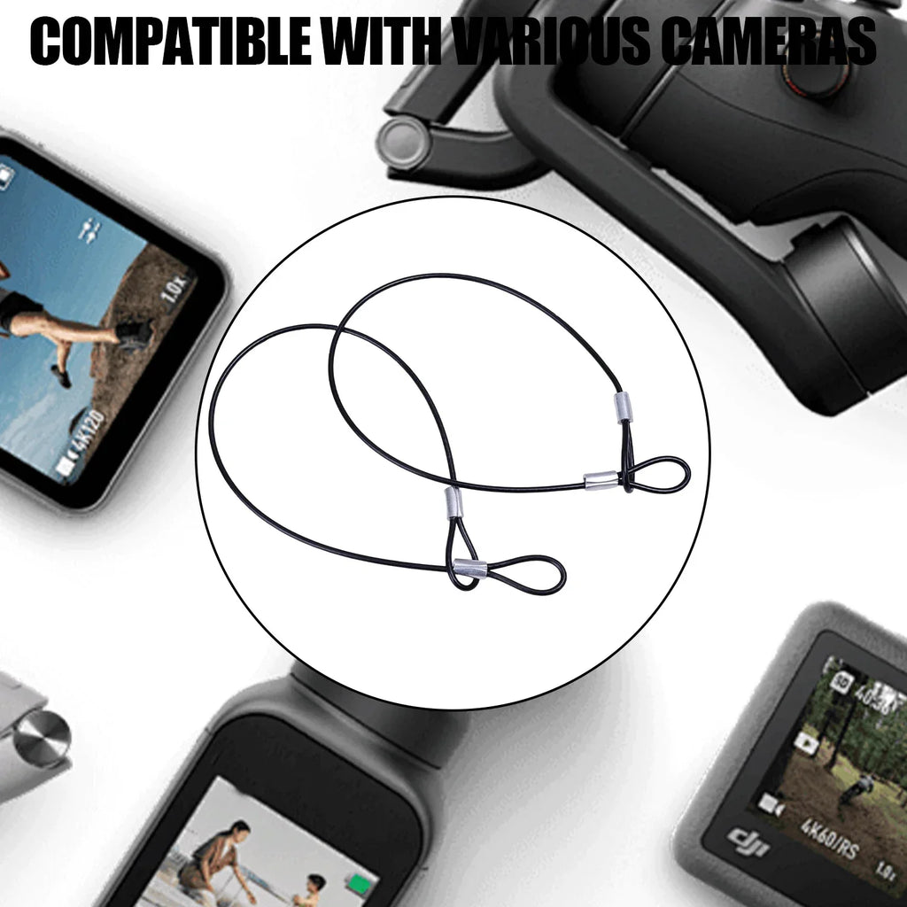 60CM Stainless Steel Camera Safety Lanyard for GoPro DJI Insta360 Camera Safety Lanyard Richie's