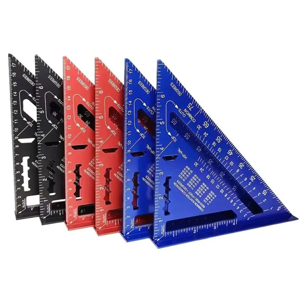 7-Inch Aluminum Triangle Ruler – Metric & Imperial Woodworking Tool Woodworking Angle Ruler Richie's