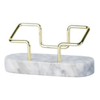 Marble Business Card Holder with Gold Metal Frame | Desktop Business Card Holder Richie's Oval style white 1pc