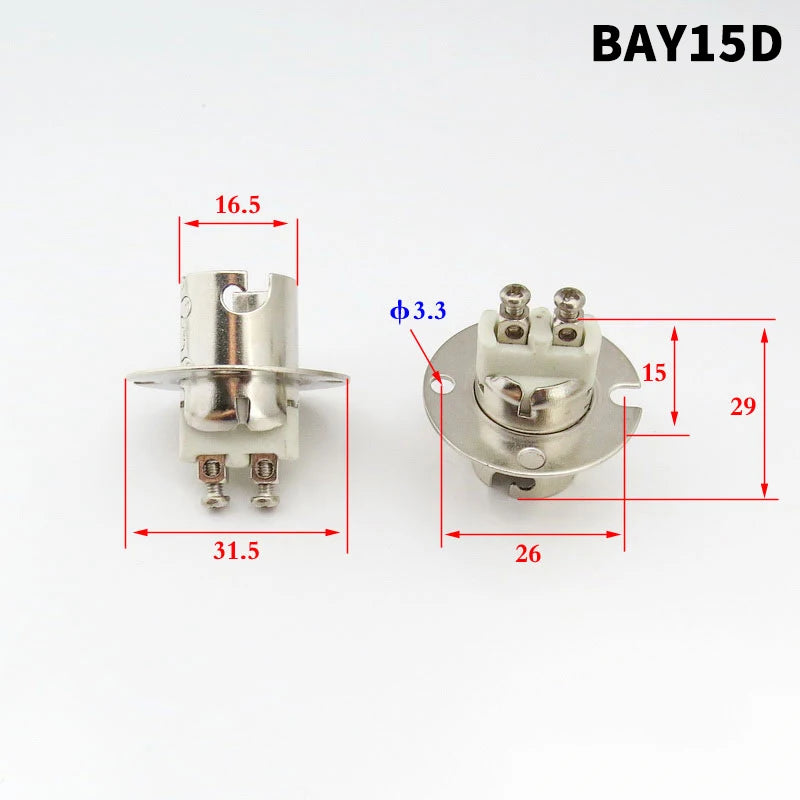 BA15D BAY15D Copper Lamp Holder Base | 1156 1157 Socket Lamp Holder Socket Richie's BAY15D