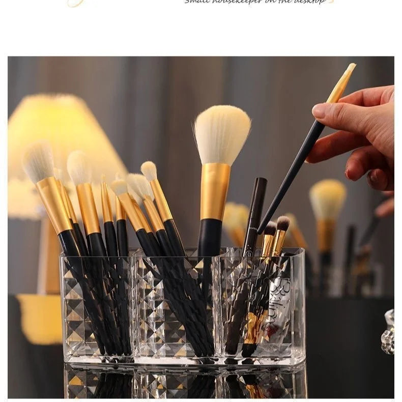 Diamond Acrylic Makeup Brush Holder & Desk Organizer Makeup Brush Holder Richie's