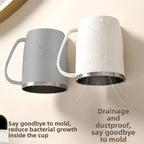 304 Stainless Steel Magnetic Mouthwash Cup – No-Drill 400ml Bathroom Cup Holder Richie's
