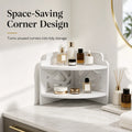 2-Tier White Corner Shelf – Bathroom Countertop Organizer Corner Storage Shelf Richie's Default Title