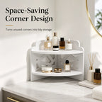 2-Tier White Corner Shelf – Bathroom Countertop Organizer Corner Storage Shelf Richie's Default Title
