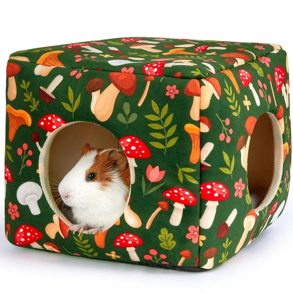 Washable Guinea Pig Hideout with Cushion – Small Pet Bed Small Pet Hideout Richie's Green