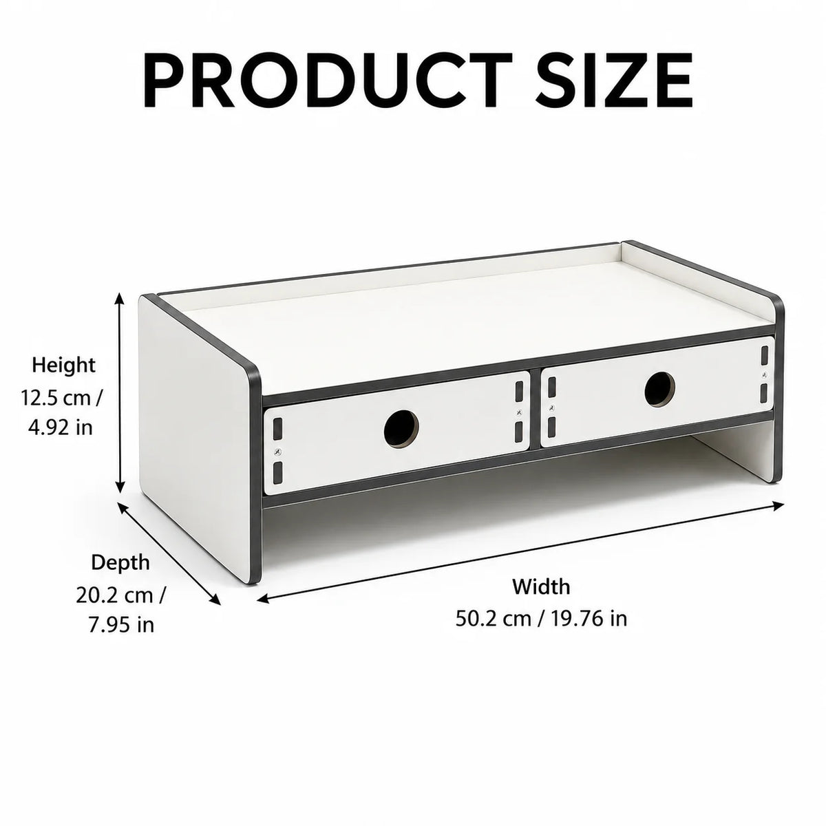 Monitor Riser with 2 Storage Drawers – Desk Organizer Stand Monitor Riser Stand Richie's